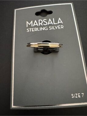 Marsala Sterling Silver Two-Tone Double Band Ring - Size 7